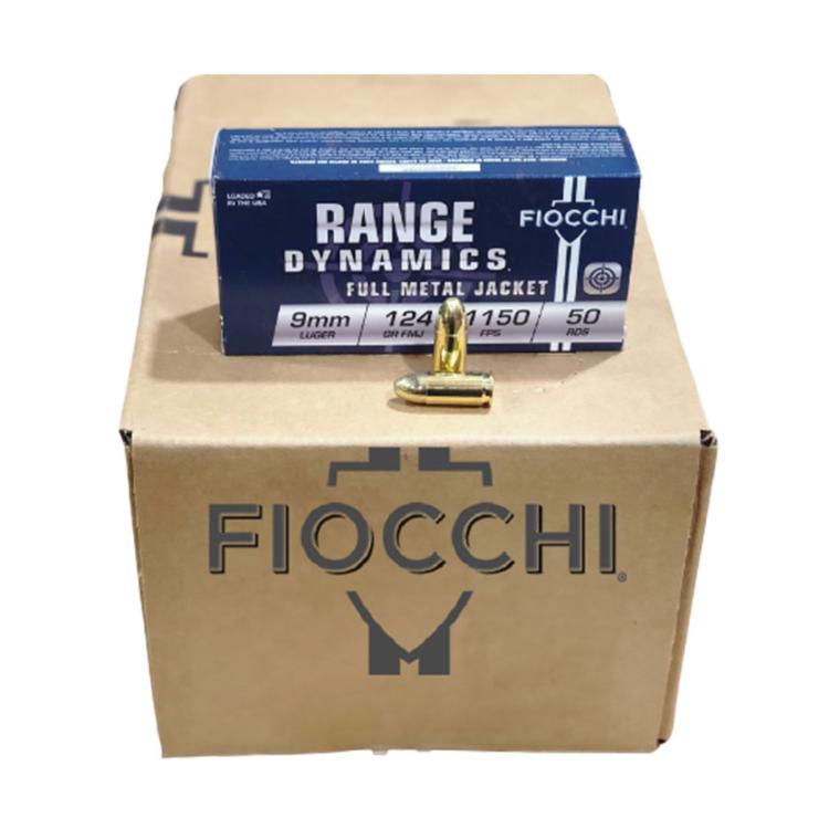 Fiocchi Range Dynamics 9mm Luger 115gr FMJ Ammo